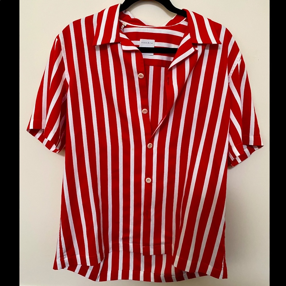 Sandro Sorrento red strip shirt
